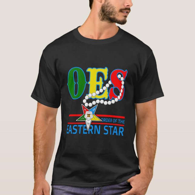 Oes Star Necklace Order Of The Eastern Star Mother T-Shirt (Front)