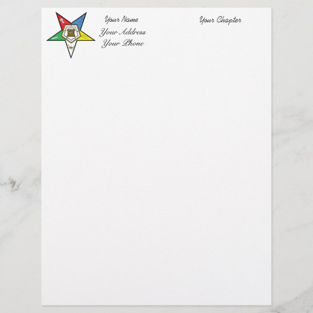 OES Star Stationery Letterhead (Front)