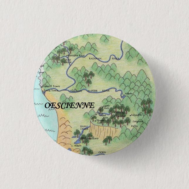 Oescienne Map 3 Cm Round Badge (Front)