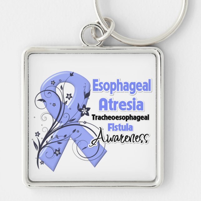 Oesophageal Atresia Awareness Ribbon Key Ring (Front)