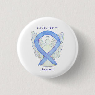 Oesophageal Cancer Angel Awareness Ribbon Art Pin
