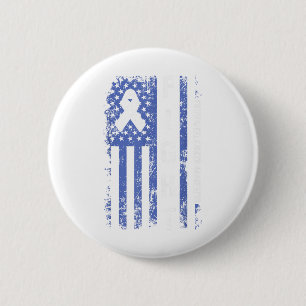 Oesophageal Cancer Awareness American Flag Esophag 6 Cm Round Badge