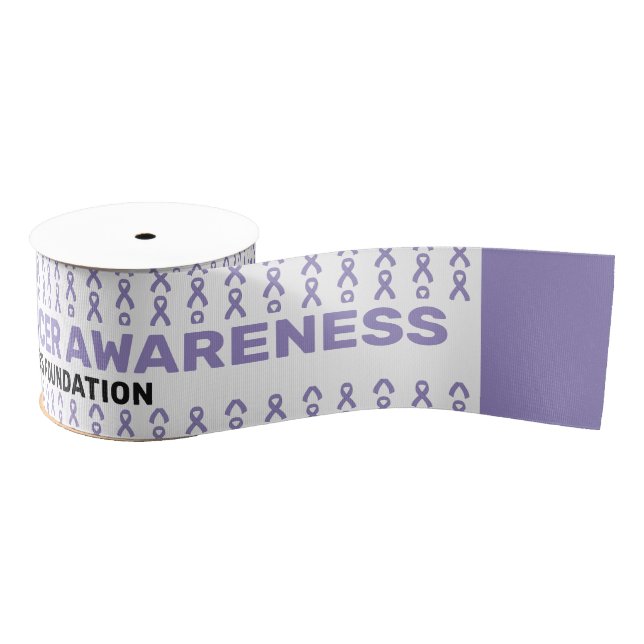 Oesophageal Cancer Awareness Pattern Ribbon Grosgrain Ribbon (Spool)
