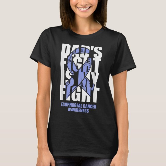 Oesophageal Cancer Awareness Periwinkle Ribbon Dad T-Shirt (Front)