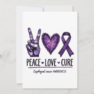 Oesophageal cancer awareness Piece Purple Ribbon Invitation