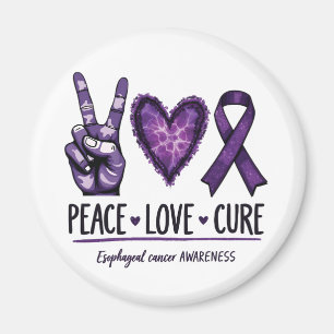Oesophageal cancer awareness Piece Purple Ribbon Magnet