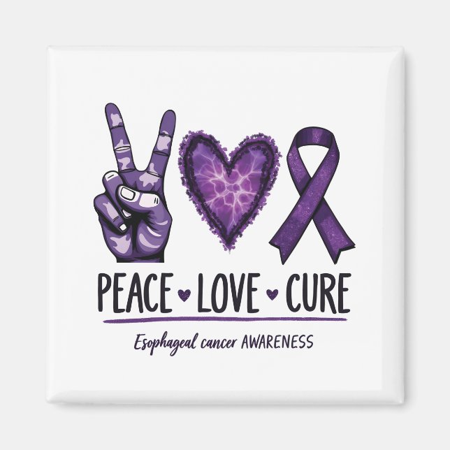 Oesophageal cancer awareness Piece Purple Ribbon Magnet (Front)
