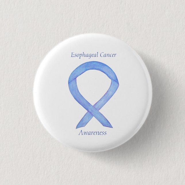 Oesophageal Cancer Awareness Ribbon Custom Art Pin (Front)