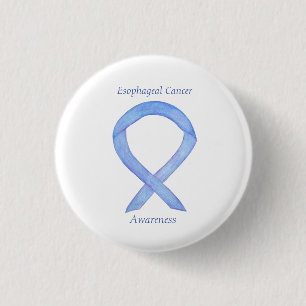 Oesophageal Cancer Awareness Ribbon Custom Art Pin