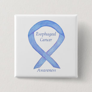 Oesophageal Cancer Awareness Ribbon Custom Art Pin