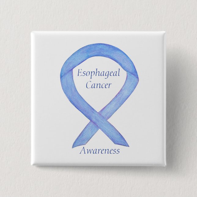 Oesophageal Cancer Awareness Ribbon Custom Art Pin (Front)