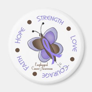 Oesophageal Cancer Butterfly 2 Inspirational Magnet