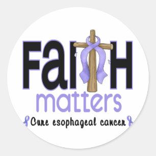 Oesophageal Cancer Faith Matters Cross 1 Classic Round Sticker