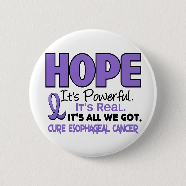 Oesophageal Cancer HOPE 1 6 Cm Round Badge (Front)