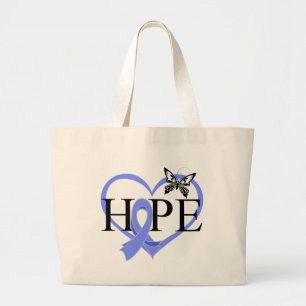 Oesophageal Cancer Hope Butterfly Heart Décor Large Tote Bag