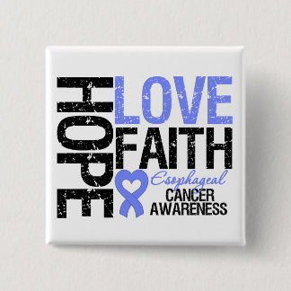 Oesophageal Cancer Hope Love Faith 15 Cm Square Badge