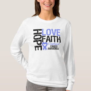 Oesophageal Cancer Hope Love Faith T-Shirt