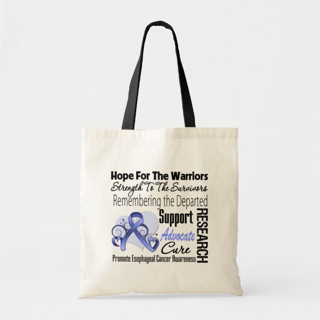 Oesophageal Cancer Hope Tribute Collage Tote Bag (Front)