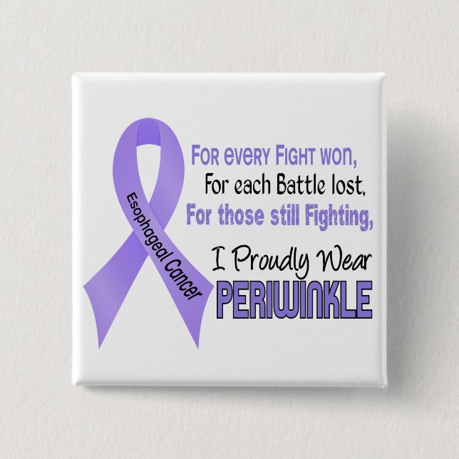 Oesophageal Cancer I Proudly Wear Periwinkle 15 Cm Square Badge (Front)