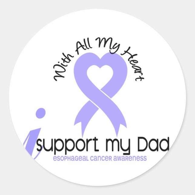 Oesophageal Cancer I Support My Dad Classic Round Sticker (Front)