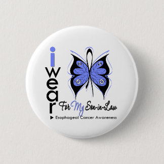 Oesophageal Cancer I Wear Butterfly SON in Law 6 Cm Round Badge