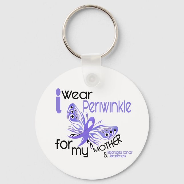 Oesophageal Cancer I WEAR PERIWINKLE FOR MY MOTHER Key Ring (Front)