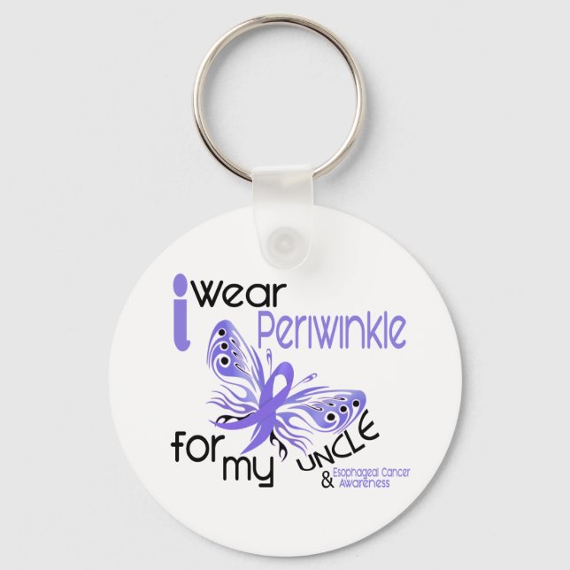 Oesophageal Cancer I WEAR PERIWINKLE FOR MY UNCLE Key Ring (Front)