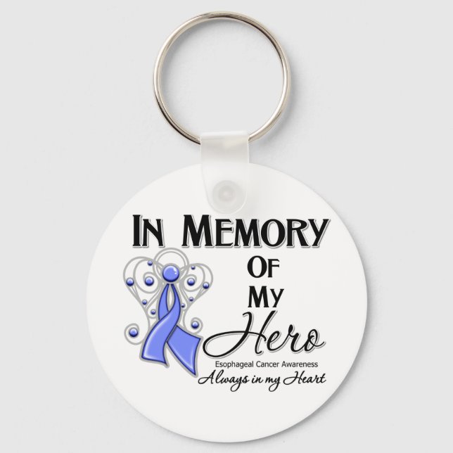 Oesophageal Cancer In Memory of My Hero Key Ring (Front)