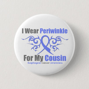 Oesophageal Cancer Periwinkle Ribbon Cousin 6 Cm Round Badge