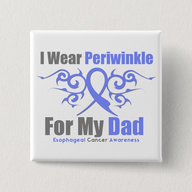 Oesophageal Cancer Periwinkle Ribbon Dad 15 Cm Square Badge (Front)