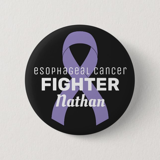 Oesophageal Cancer Ribbon Black Button (Front)
