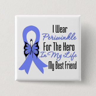 Oesophageal Cancer Ribbon Hero My Best Friend 15 Cm Square Badge