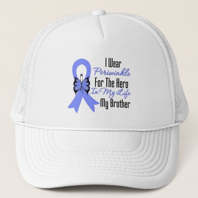 Oesophageal Cancer Ribbon Hero My Brother Trucker Hat (Front)