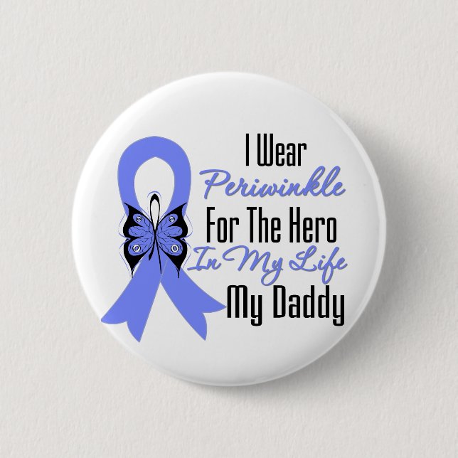 Oesophageal Cancer Ribbon Hero My Daddy 6 Cm Round Badge (Front)