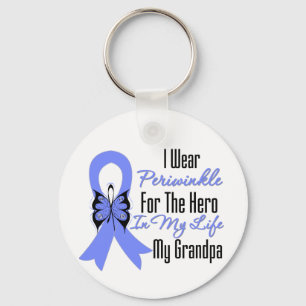 Oesophageal Cancer Ribbon Hero My Grandpa Key Ring