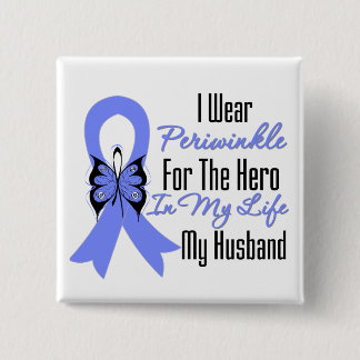 Oesophageal Cancer Ribbon Hero My Husband 15 Cm Square Badge