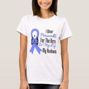 Oesophageal Cancer Ribbon Hero My Husband T-Shirt