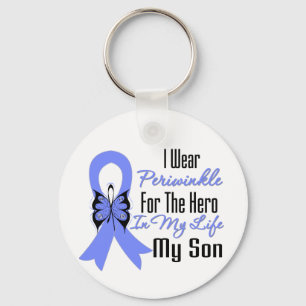 Oesophageal Cancer Ribbon Hero My Son Key Ring