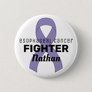 Oesophageal Cancer Ribbon White Button
