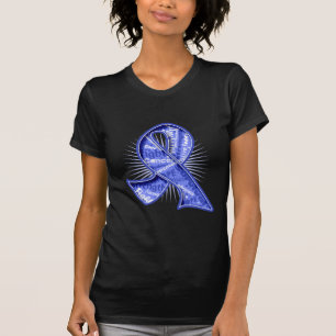 Oesophageal Cancer Slogan Watermark Ribbon T-Shirt
