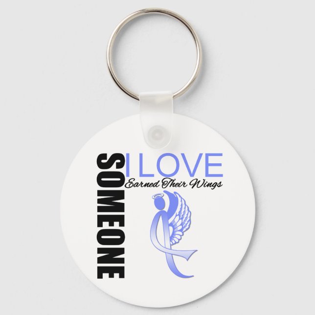 Oesophageal Cancer Someone I Love Earned Wings Key Ring (Front)