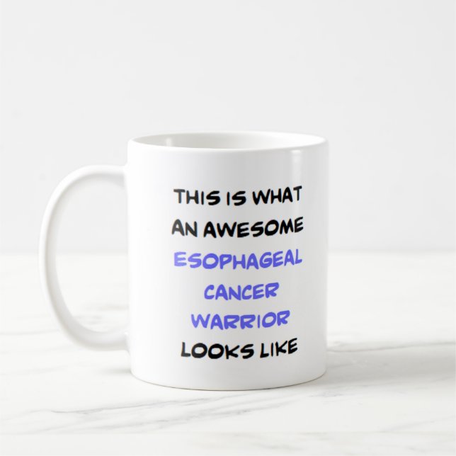 oesophageal cancer warrior, awesome coffee mug (Left)