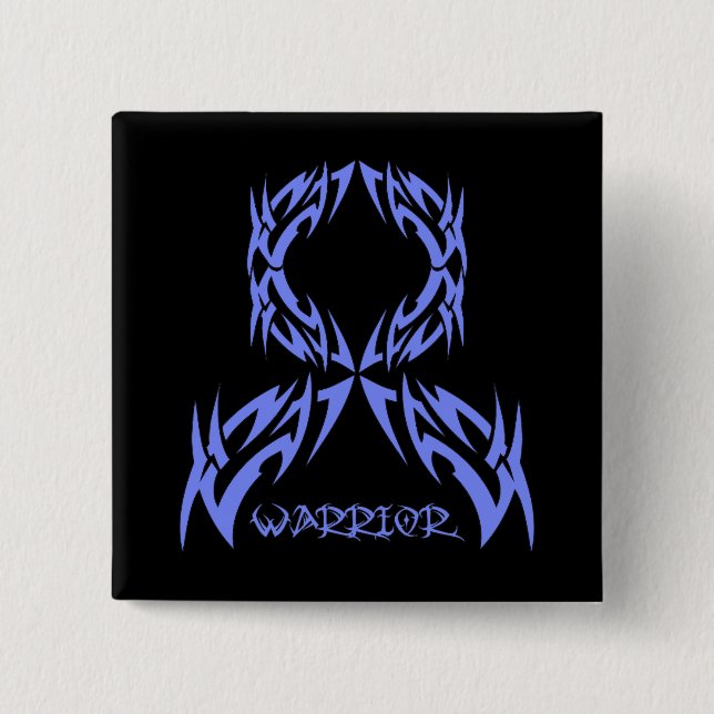 Oesophageal Cancer Warrior Tribal Ribbon 15 Cm Square Badge (Front)