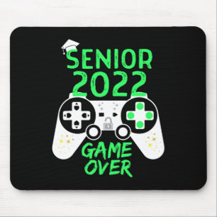 Of 2022 Senior Video Game Over School Gamer Green Mouse Mat