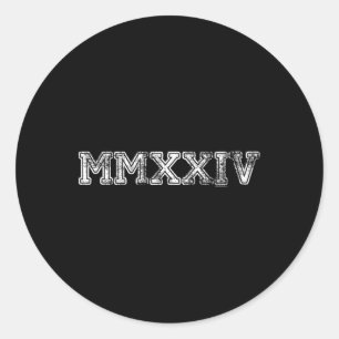 Of 2024 Mmxxiv Graduation Spirit Vintage Senior 20 Classic Round Sticker