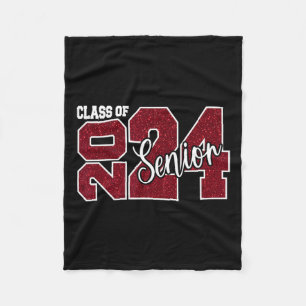 Of 2024 Senior 24 Last Day Of School Graduation Pa Fleece Blanket