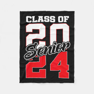 Of 2024 Senior 24 Shirt High School Graduation Gif Fleece Blanket