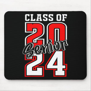 Of 2024 Senior 24 Shirt High School Graduation Par Mouse Mat