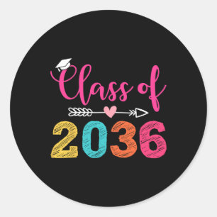 Of 2036 Grow With Me Graduation  Classic Round Sticker