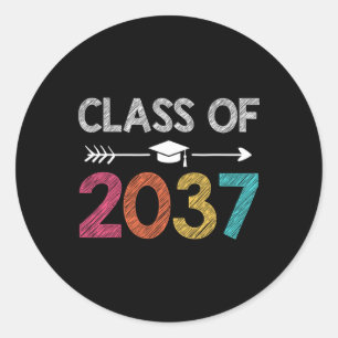 Of 2037 Est 2024 Grow With Me Handprints K To 12 K Classic Round Sticker